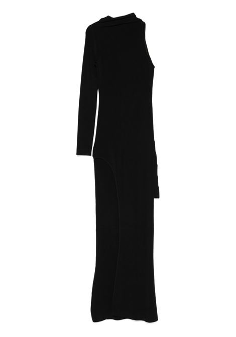 Black draped-detail maxi dress David koma - women DAVID KOMA | AW24DKKN22DLBLK